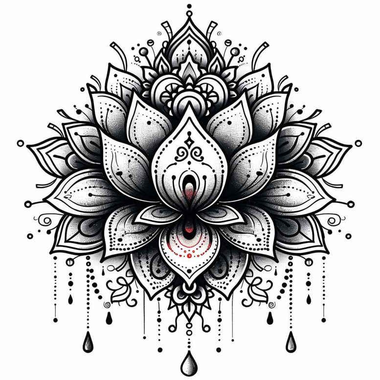 repetitive-shapes – tattoo design ideas free ai generated – ethereal – for-lower-chest – Gallery: mandalas-and-similar-inkby-ai
