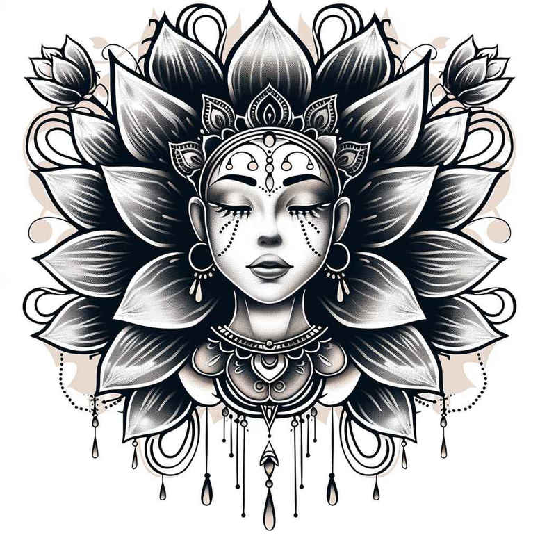 sacred-geometry – tattoo design ideas free ai generated – infinite-pattern – for-nape – Gallery: mandalas-and-similar-inkby-ai