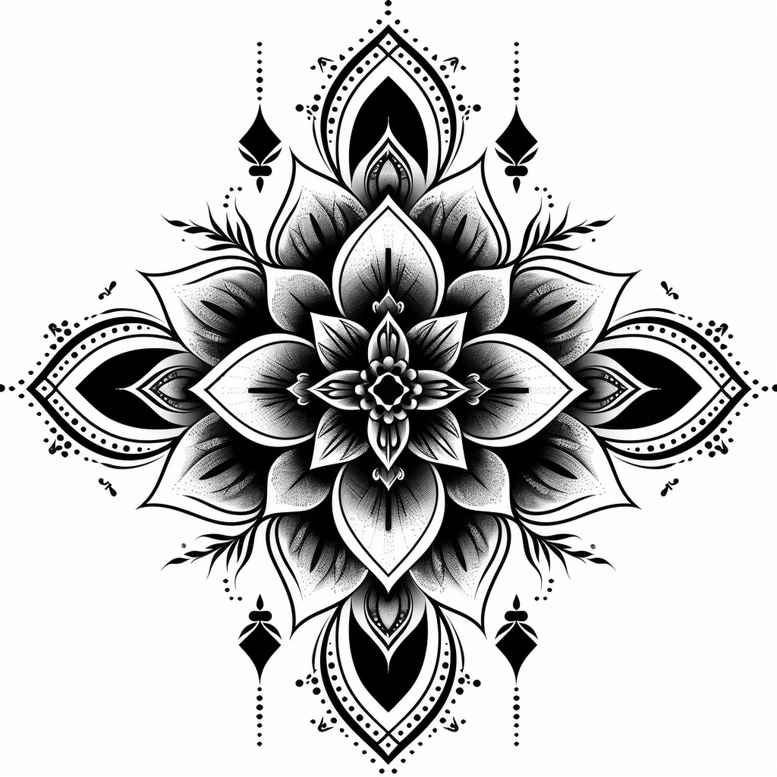 mandalas-and-similar tattoo design ideas delicate arcs balance shows perseverance
