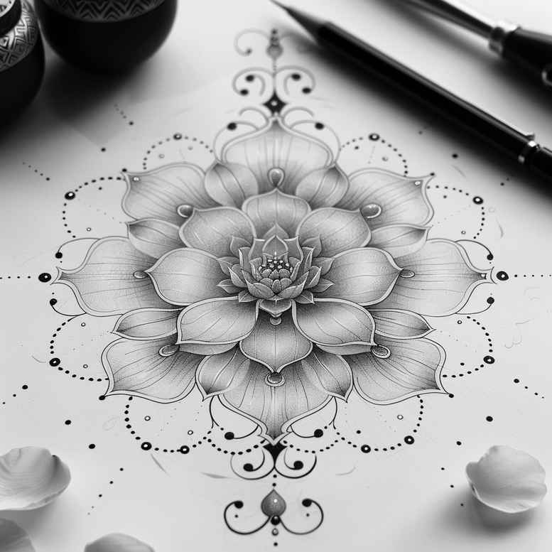 mandalas-and-similar tattoo design ideas cosmic calming for back of neck