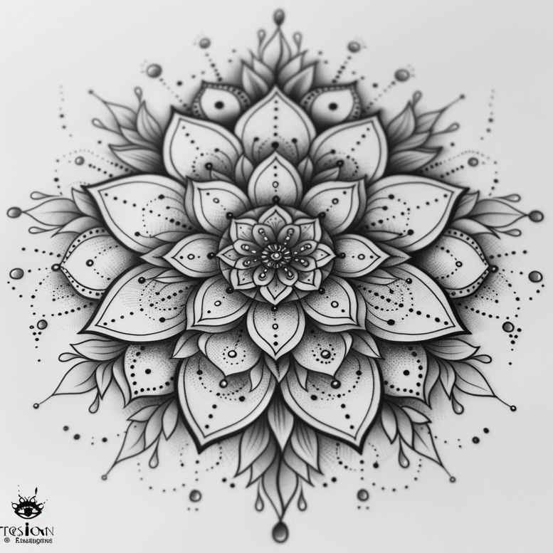 mandalas-and-similar tattoo design ideas radiating symmetry complex symbolising courage
