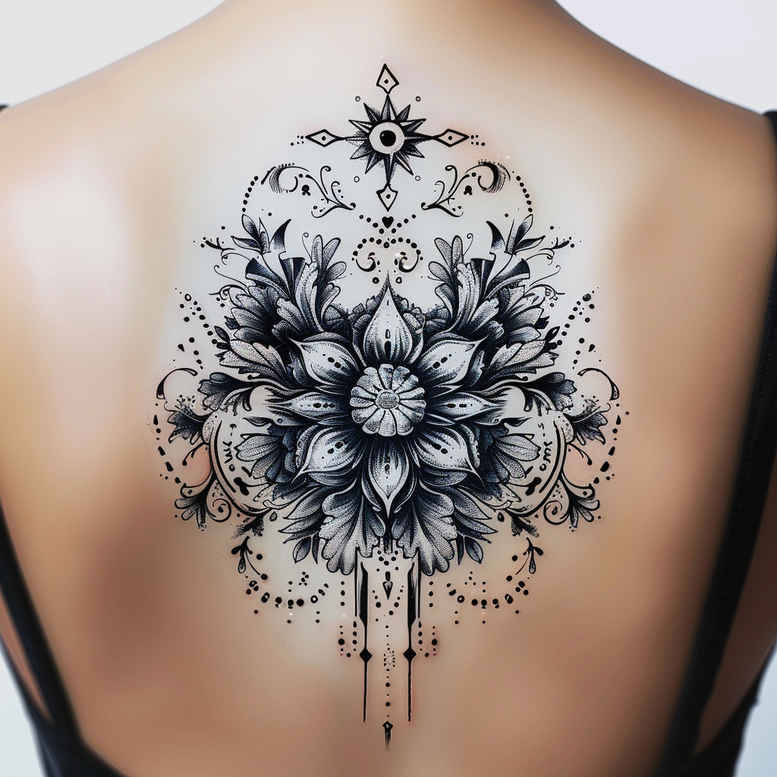mandalas-and-similar tattoo design ideas universe delicate shading for back