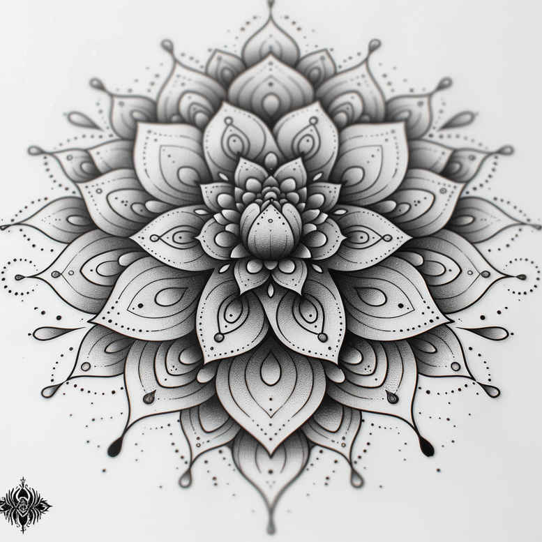mandalas-and-similar tattoo design ideas centerpiece harmonious design for palm