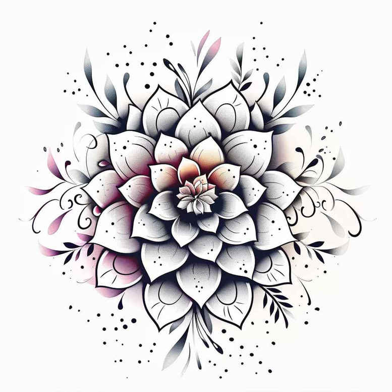 mandalas-and-similar tattoo design ideas delicate outline harmonious for hip