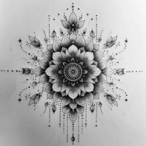 mandalas-and-similar tattoo design ideas fine line intricate for chest