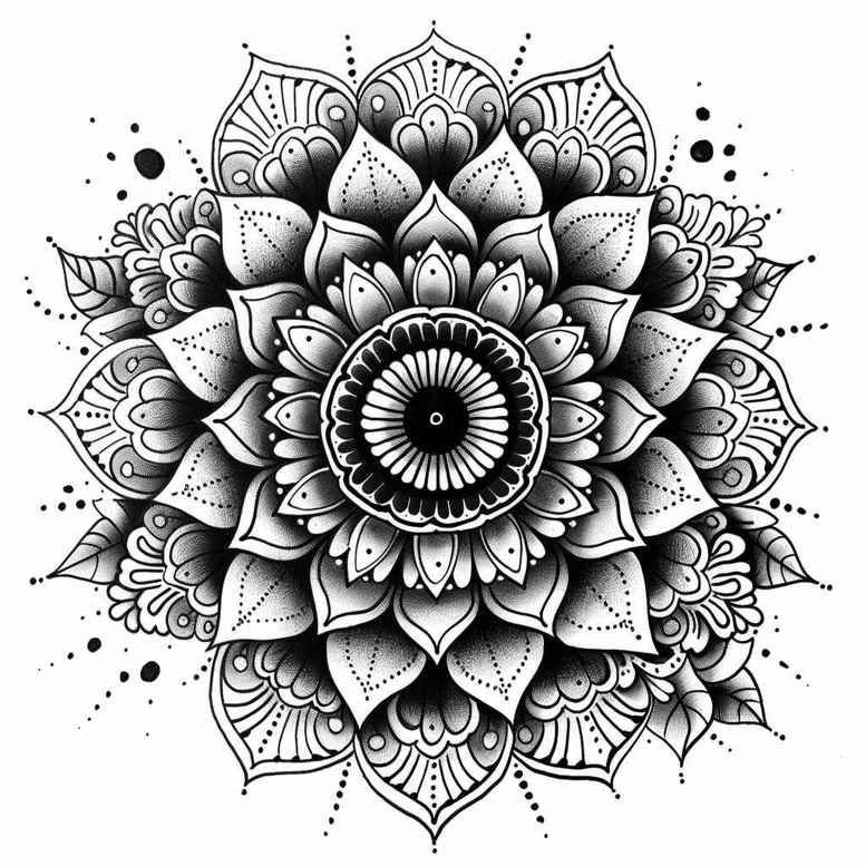 mandalas-and-similar tattoo design ideas detailed lines mandala art for triceps