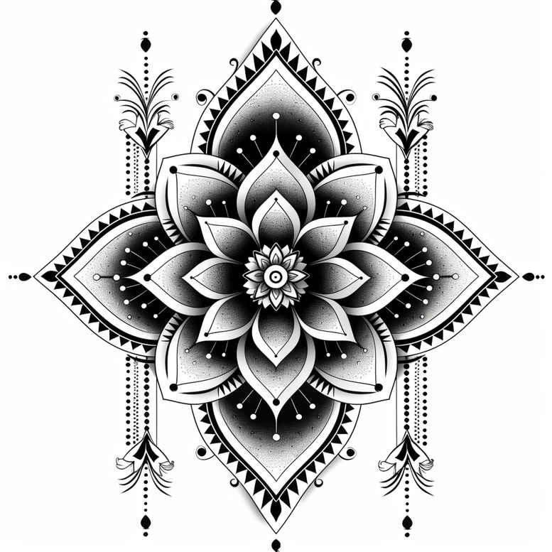 mandalas-and-similar tattoo design ideas zen repetitive for lower leg