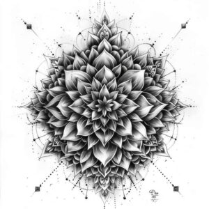 transcendent – tattoo design ideas free ai generated – circular-lace – for-upper-thigh – Gallery: mandalas-and-similar-inkby-ai