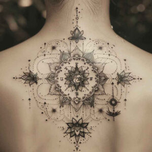 unbroken-circle – tattoo design ideas free ai generated – radiating-symmetry – for-hip – Gallery: mandalas-and-similar-inkby-ai