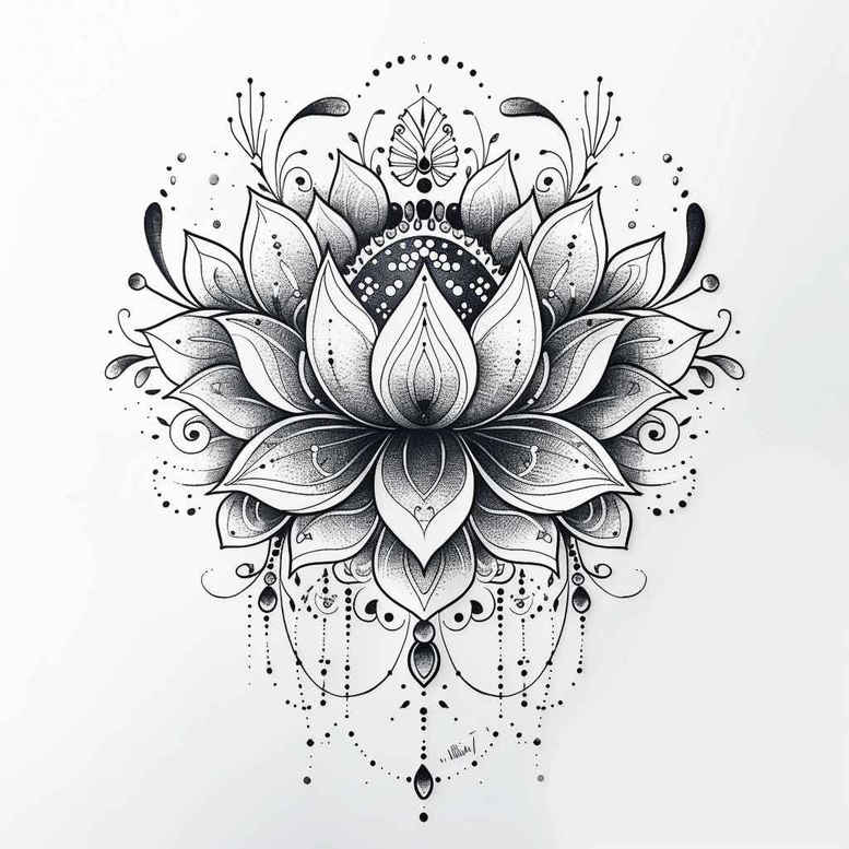 wavy-lines – tattoo design ideas free ai generated – kaleidoscope – for-sternum – Gallery: mandalas-and-similar-inkby-ai