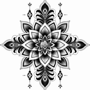 zen – tattoo design ideas free ai generated – ornamental-web – for-lower-thigh – Gallery: mandalas-and-similar-inkby-ai