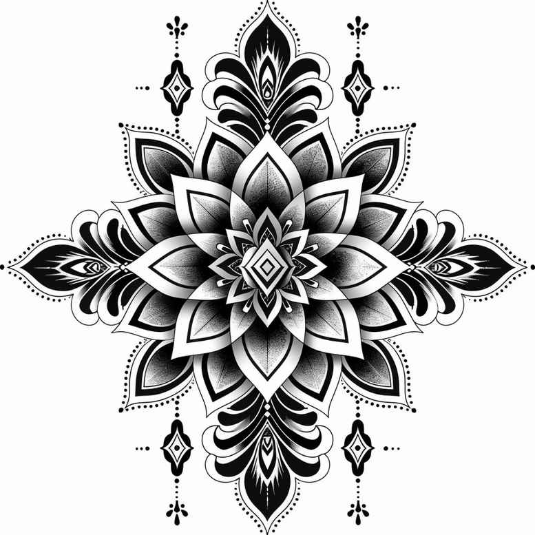zen – tattoo design ideas free ai generated – ornamental-web – for-lower-thigh – Gallery: mandalas-and-similar-inkby-ai