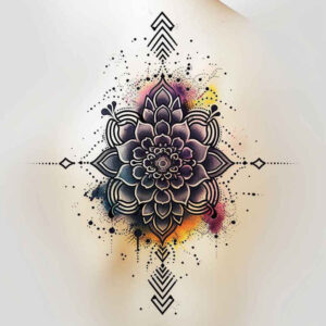 zen – tattoo design ideas free ai generated – soft-curves – for-back-shoulder – Gallery: mandalas-and-similar-inkby-ai