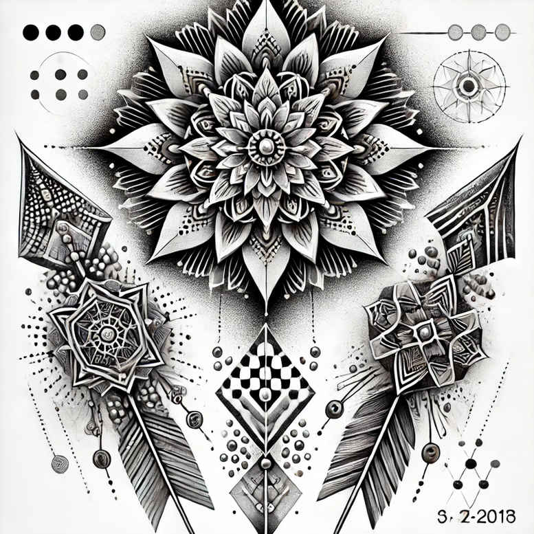 zen – tattoo design ideas free ai generated – symmetric – for-ribs – Gallery: mandalas-and-similar-inkby-ai