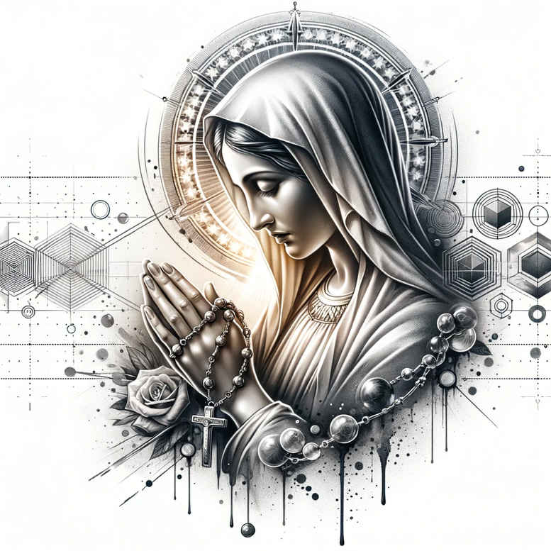 artistic-mary – tattoo design ideas free ai generated – dynamic-shadows – for-palm – Gallery: mary-inkby-ai