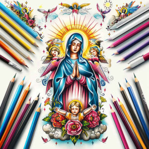 artistic-mary – tattoo design ideas free ai generated – smooth-gradients – for-hand – Gallery: mary-inkby-ai