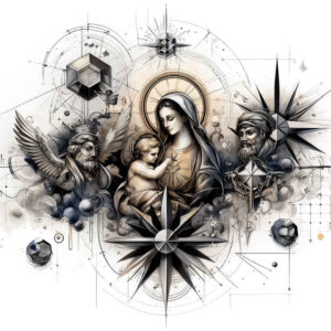 fine-line-mary – tattoo design ideas free ai generated – delicate-highlight – for-back – Gallery: mary-inkby-ai