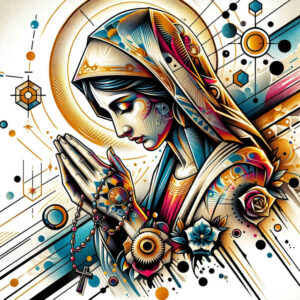 fine-line-mary – tattoo design ideas free ai generated – photo-ink – for-behind-ear – Gallery: mary-inkby-ai