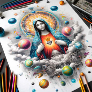 fine-line-mary – tattoo design ideas free ai generated – soft-focus – for-arm – Gallery: mary-inkby-ai