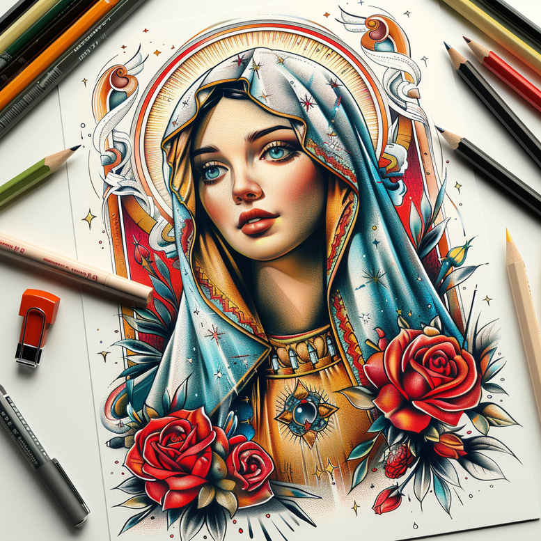 for-women – tattoo design ideas free ai generated – depth-shading – for-palm – Gallery: mary-inkby-ai