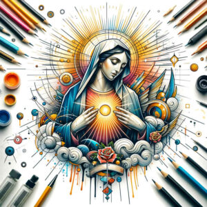 madonna – tattoo design ideas free ai generated – seamless-blend – for-nape – Gallery: mary-inkby-ai
