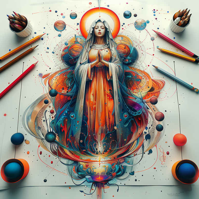 madonna – tattoo design ideas free ai generated – smooth-blackwork – for-fingers – Gallery: mary-inkby-ai