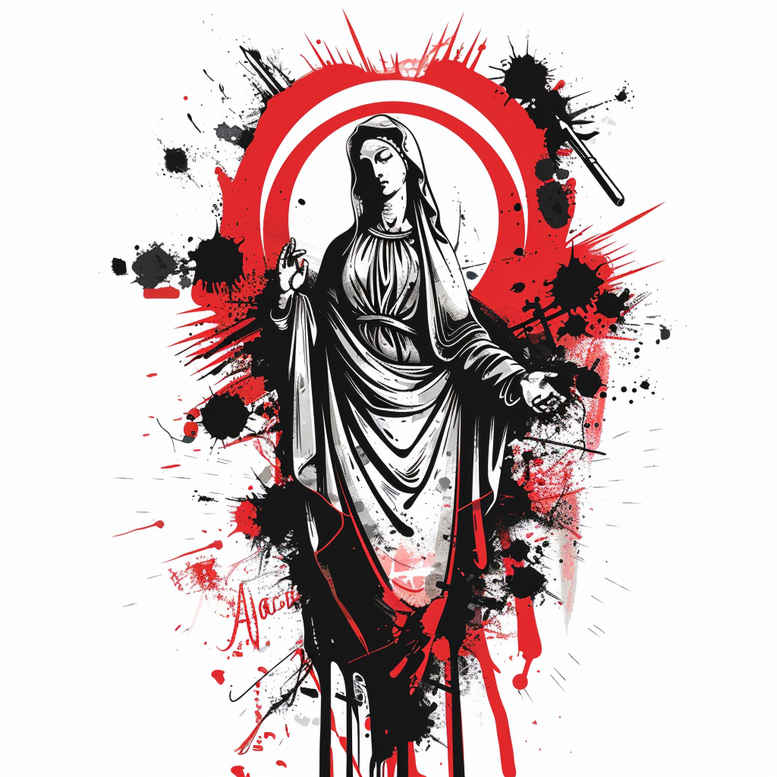 mary-and-blessing – tattoo design ideas free ai generated – optical-depth – for-biceps – Gallery: mary-inkby-ai