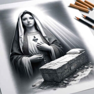 mary-and-faith – tattoo design ideas free ai generated – form-fidelity – for-lower-thigh – Gallery: mary-inkby-ai