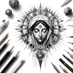 mary-and-grace – tattoo design ideas free ai generated – refined-lines – for-back – Gallery: mary-inkby-ai