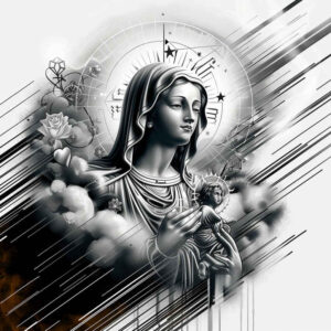 mary-and-grace – tattoo design ideas free ai generated – subtle-saturation – for-side-torso – Gallery: mary-inkby-ai
