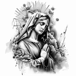 mary-and-grace – tattoo design ideas free ai generated – textured-light – for-side – Gallery: mary-inkby-ai
