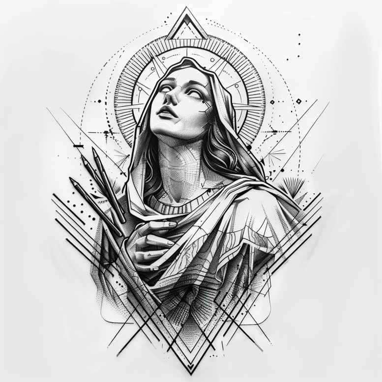 mary-and-hope – tattoo design ideas free ai generated – realistic-texture – for-upper-shoulder – Gallery: mary-inkby-ai
