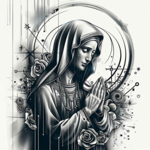 mary-and-spirituality-for-men – tattoo design ideas free ai generated – gradient-tones – for-heel – Gallery: mary-inkby-ai