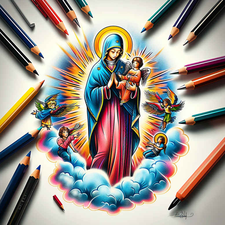 mary-and-spirituality-for-men – tattoo design ideas free ai generated – naturalistic – for-behind-ear – Gallery: mary-inkby-ai