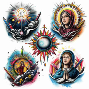 mary-as-inspiration – tattoo design ideas free ai generated – visual-truth – for-inner-arm – Gallery: mary-inkby-ai