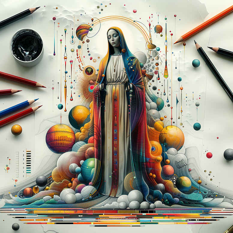 mary-as-protector – tattoo design ideas free ai generated – high-contrast – for-lower-back – Gallery: mary-inkby-ai