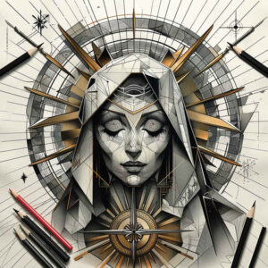 mary-as-protector – tattoo design ideas free ai generated – hyper-realistic – for-knee – Gallery: mary-inkby-ai