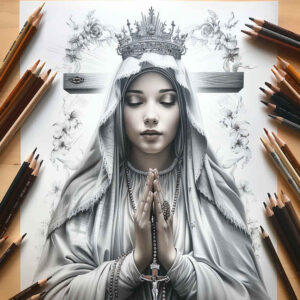mary-as-protector – tattoo design ideas free ai generated – real-life-shading – for-shoulder – Gallery: mary-inkby-ai