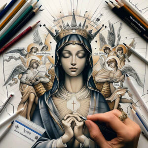 mary-as-role-model – tattoo design ideas free ai generated – natural-contrast – for-nape – Gallery: mary-inkby-ai