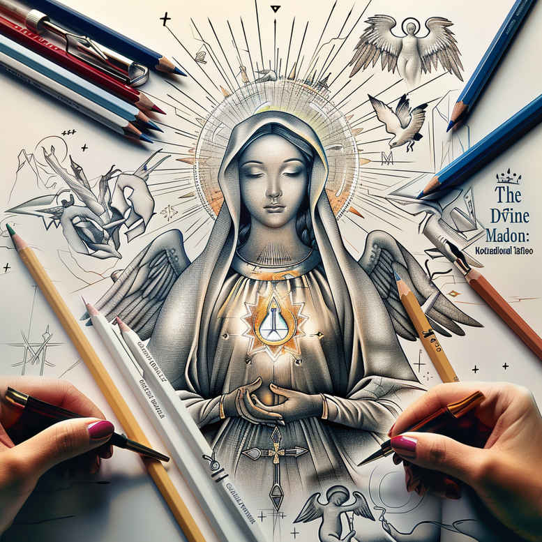 mary-as-role-model – tattoo design ideas free ai generated – subtle-saturation – for-nape – Gallery: mary-inkby-ai