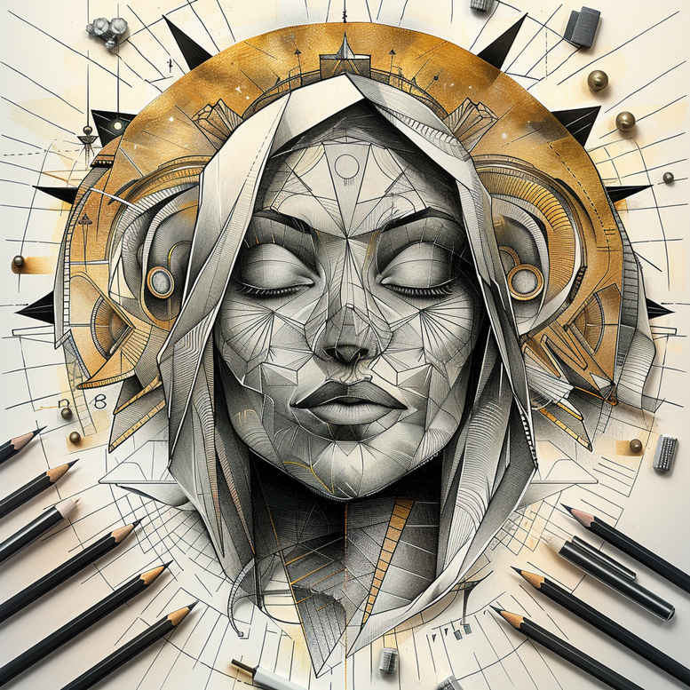 mary-in-prayer – tattoo design ideas free ai generated – clean-background – for-outer-arm – Gallery: mary-inkby-ai