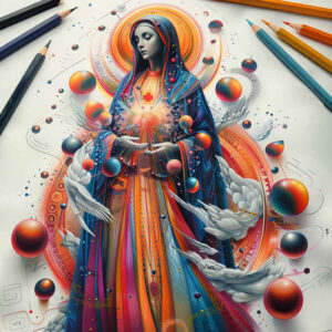mary-in-prayer – tattoo design ideas free ai generated – form-fidelity – for-upper-shoulder – Gallery: mary-inkby-ai