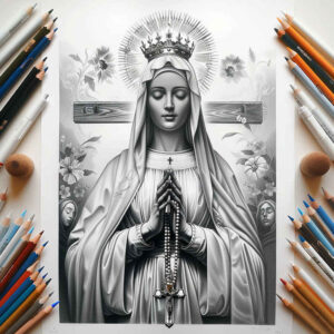 mary-in-prayer – tattoo design ideas free ai generated – high-fidelity – for-wrist-side – Gallery: mary-inkby-ai