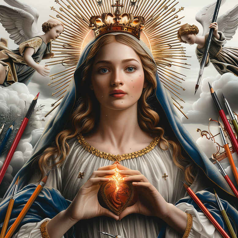 mary-in-sacred-art – tattoo design ideas free ai generated – ink-realism – for-fingers – Gallery: mary-inkby-ai