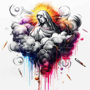 mary-in-spirituality – tattoo design ideas free ai generated – high-fidelity – for-neck – Gallery: mary-inkby-ai