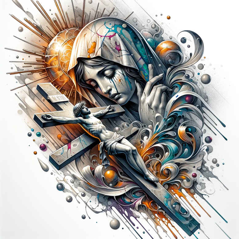mary-mother-symbol – tattoo design ideas free ai generated – photographic-quality – for-upper-shoulder – Gallery: mary-inkby-ai