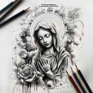 mary-mother-symbol – tattoo design ideas free ai generated – realism-tattoo – for-collarbone – Gallery: mary-inkby-ai