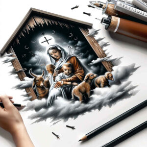 mary-purity-symbol – tattoo design ideas free ai generated – high-contrast – for-forearm – Gallery: mary-inkby-ai