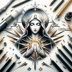 mary-purity-symbol – tattoo design ideas free ai generated – realistic-shadowing – for-neck – Gallery: mary-inkby-ai