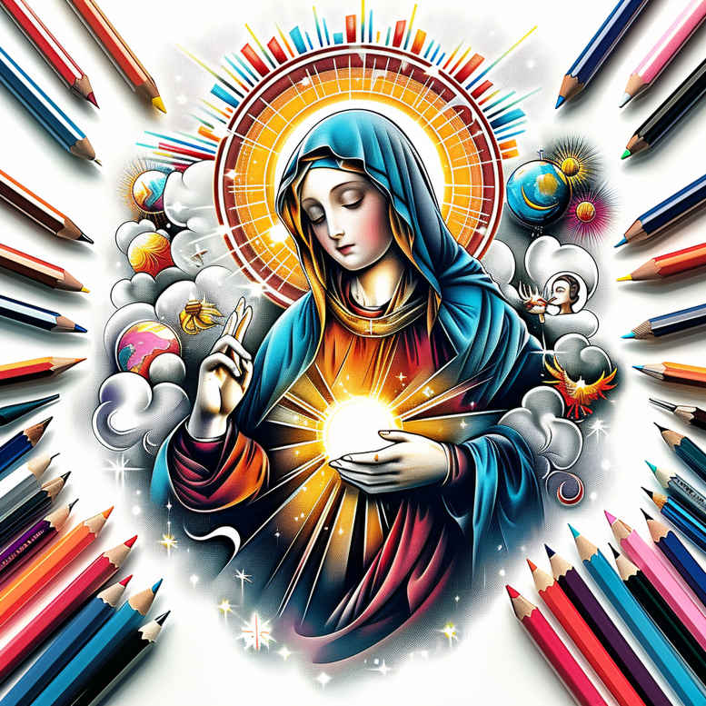 mary-purity-symbol – tattoo design ideas free ai generated – shadow-realism – for-arm – Gallery: mary-inkby-ai
